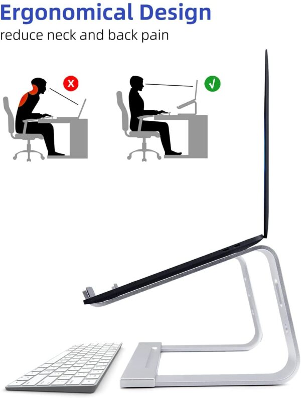 Laptop Stand, Computer Stand for Laptop, Aluminium Laptop Riser, Ergonomic Laptop Holder Compatible with MacBook Air Pro, Dell XPS, More 10-17 Inch Laptops Work from Home, Amazon Platform Banned - Image 3