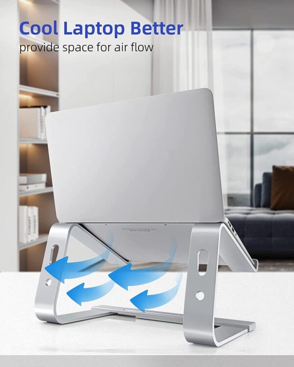 Laptop Stand, Computer Stand for Laptop, Aluminium Laptop Riser, Ergonomic Laptop Holder Compatible with MacBook Air Pro, Dell XPS, More 10-17 Inch Laptops Work from Home, Amazon Platform Banned - Image 5