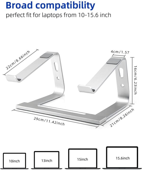 Laptop Stand, Computer Stand for Laptop, Aluminium Laptop Riser, Ergonomic Laptop Holder Compatible with MacBook Air Pro, Dell XPS, More 10-17 Inch Laptops Work from Home, Amazon Platform Banned - Image 7