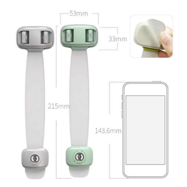 Home Baby Safety Protection Lock Anti-Clip Hand Door Closet Cabinet Locks Fo Fridge Cabinet Drawer Box Safe Lock For Kids No Tools Or Drilling Child Safety Cabinet Proofing Cabinet Drawer Door Latches - Image 6