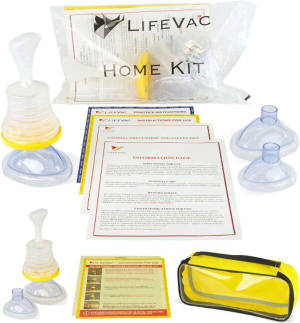 LifeVac Choking Rescue Device for Kids and Adults | Portable Airway Assist Device | First Aid Choking Device for Kids and Adults | Perfect for Baby Showers | Home and Travel Combo Kits (Yellow)