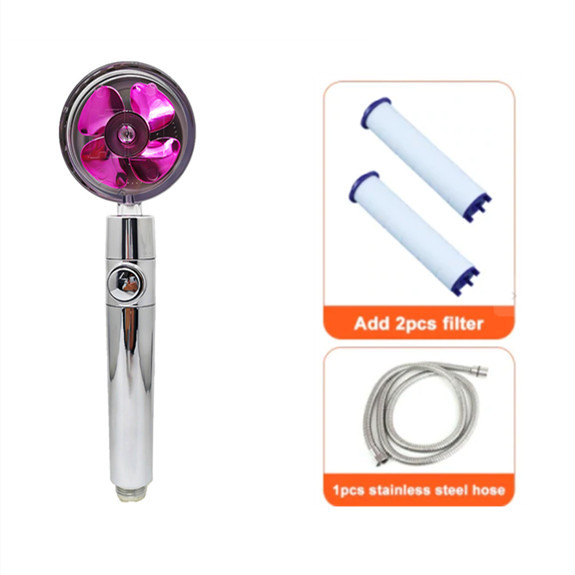 Shower Head Water Saving Flow 360 Degrees Rotating With Small Fan ABS Rain High Pressure Spray Nozzle Bathroom Accessories - Image 7