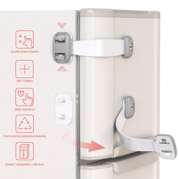 Home Baby Safety Protection Lock Anti-Clip Hand Door Closet Cabinet Locks Fo Fridge Cabinet Drawer Box Safe Lock For Kids No Tools Or Drilling Child Safety Cabinet Proofing Cabinet Drawer Door Latches - Image 3