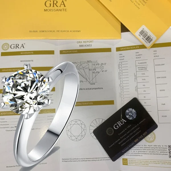 New Luxury 925 Sterling Silver Real Moissanite Rings - Image 5
